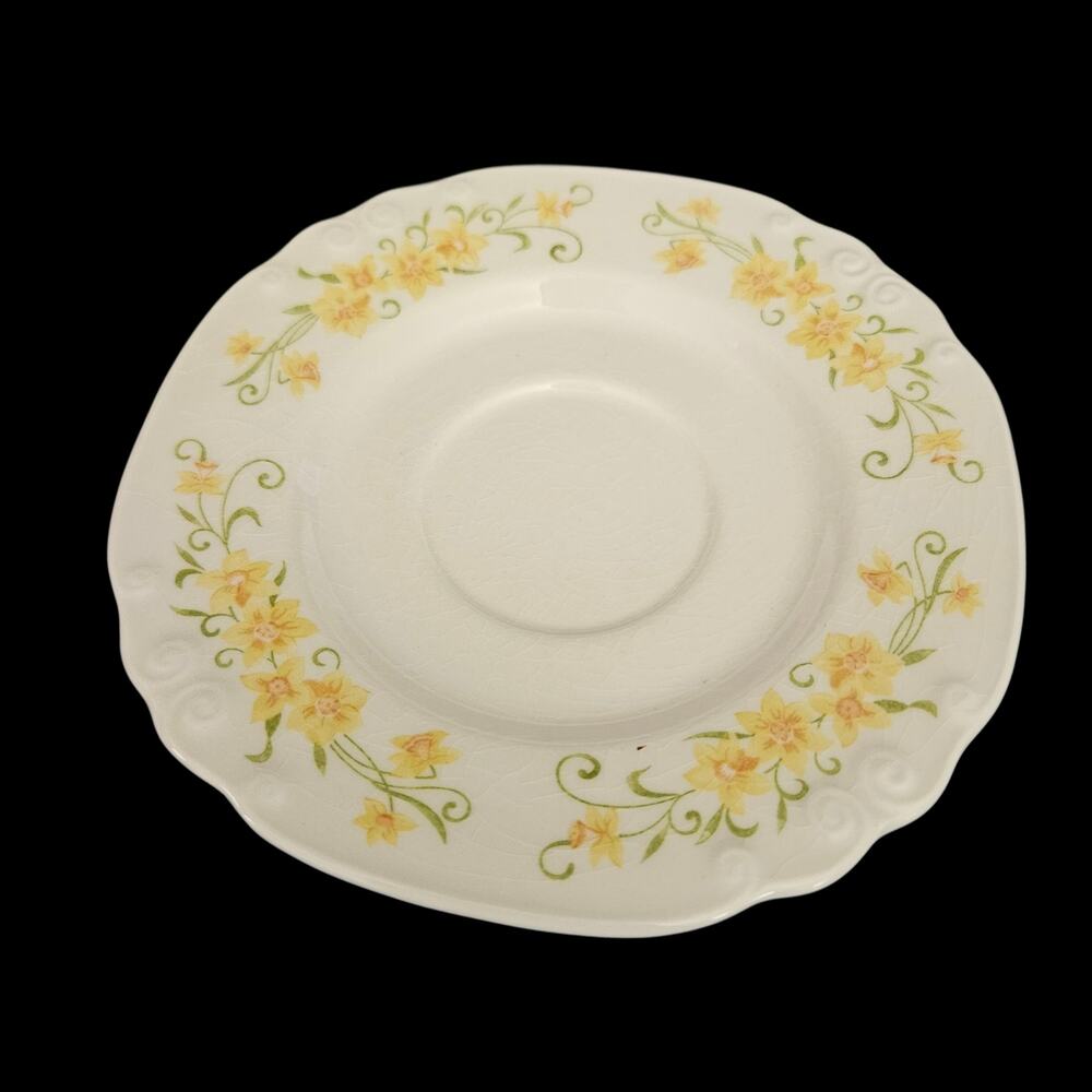 Nikko Jonquil Ironstone Cup & Saucer Sets Yellow Floral Japan Set of 2 - Picture 5 of 6